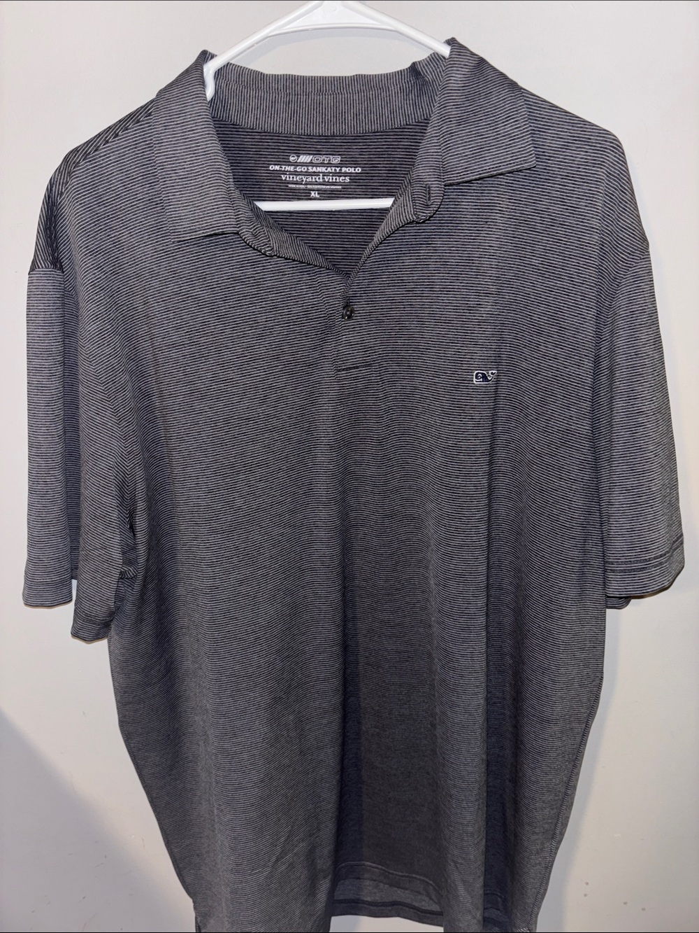 Vineyard Vines Men's Charcoal Microstripe Polo